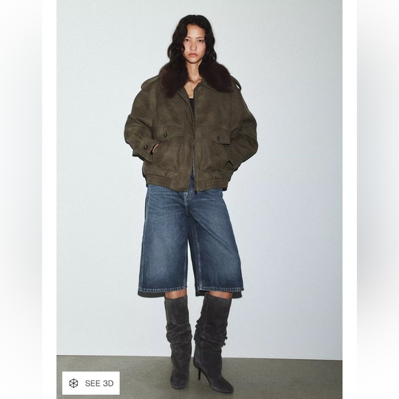 Zara GATHERED LEATHER BOOTS - Picture 7 of 7